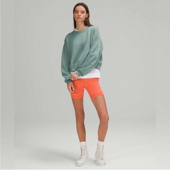 lululemon athletica Tops - Lululemon Perfectly Oversized Cropped Crew Softstreme™ Tidewater Teal 12